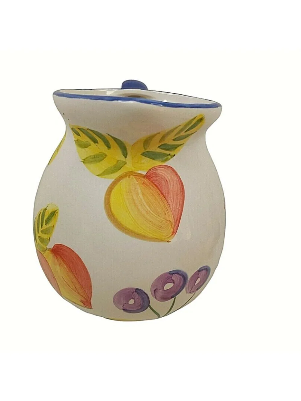 Artist Touch Orchard Jubilee Handpainted Ceramic 7 in Pitcher Multicolor